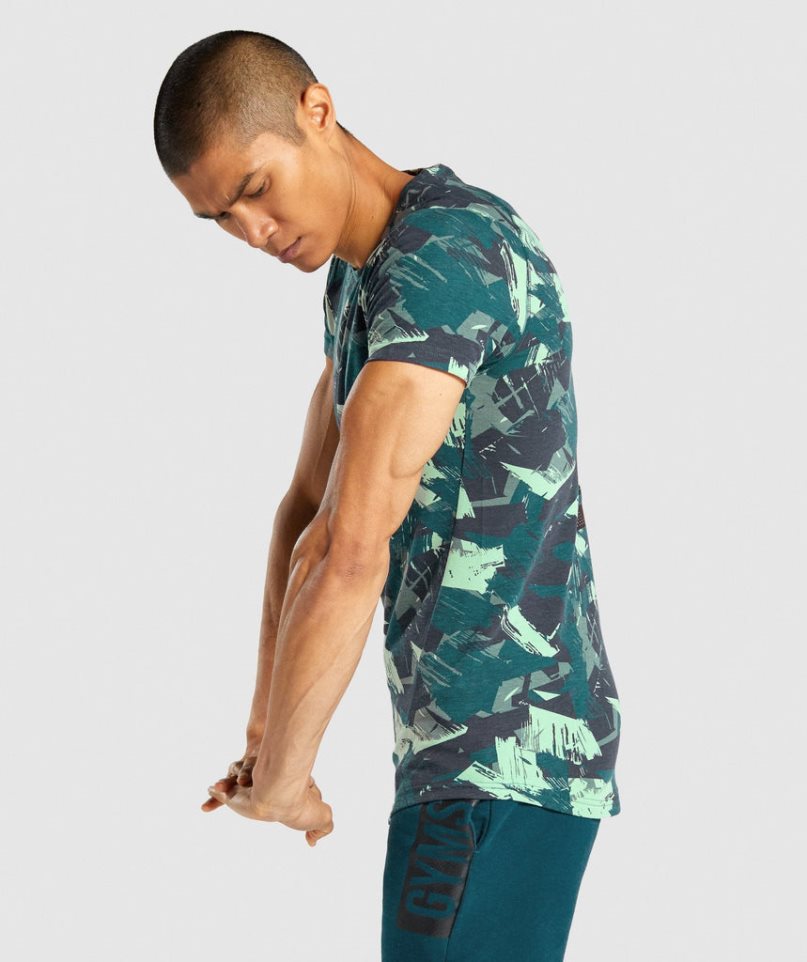 Men's Gymshark Bold T-Shirts Camo | NZ 5MTOBR